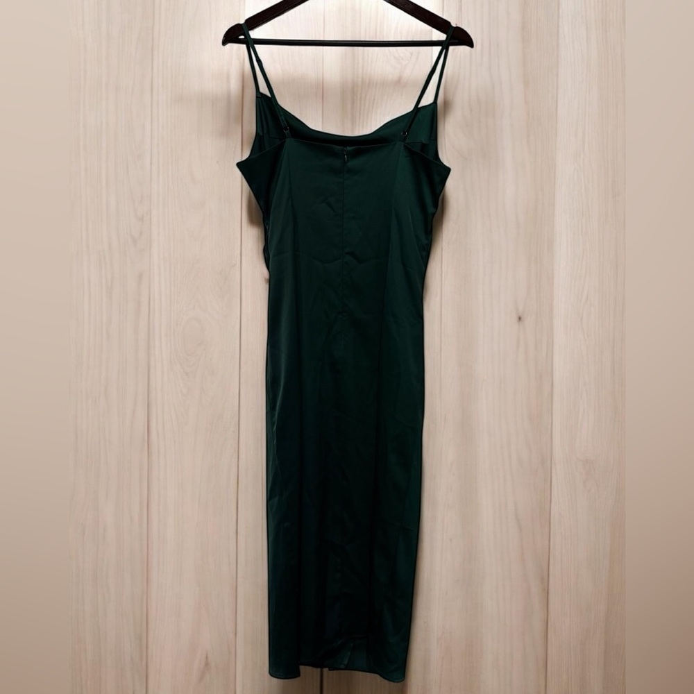 Lulu's Forest Green Cowl Neck Midi Slip Dress - Picture 2 of 5